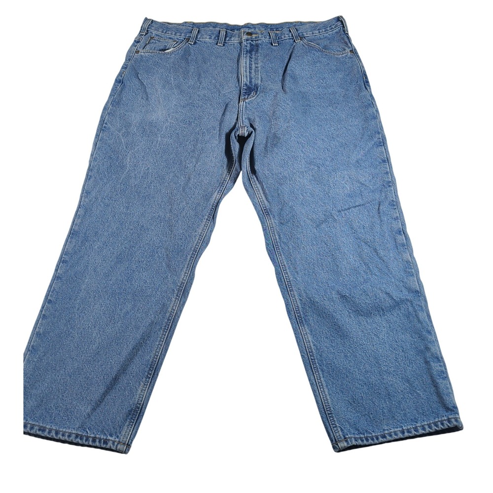 Carhartt Jeans Mens 46x30 Blue B172 DST Relaxed Fit Flannel Lined Cotton Denim